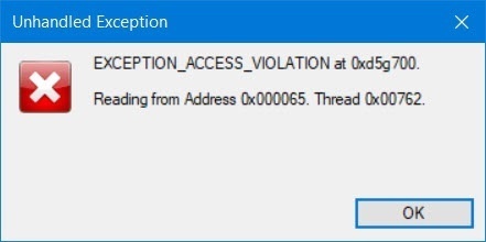 exception access violation