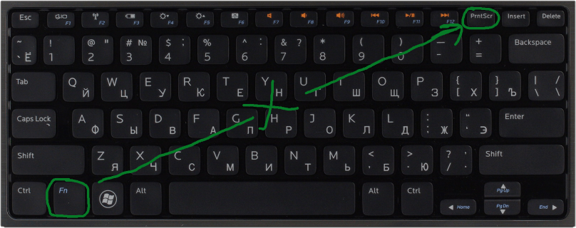 Кнопка принт скриин на клавиатуре ноутбука