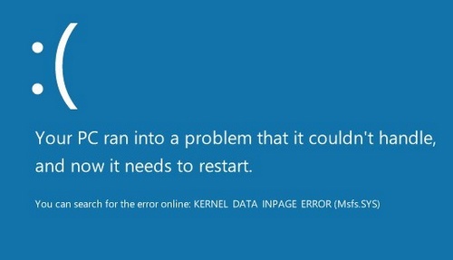 Ошибка KERNEL DATA INPAGE в Windows 10
