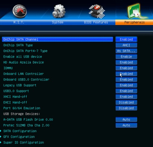 Отключение USB-портов в UEFI
