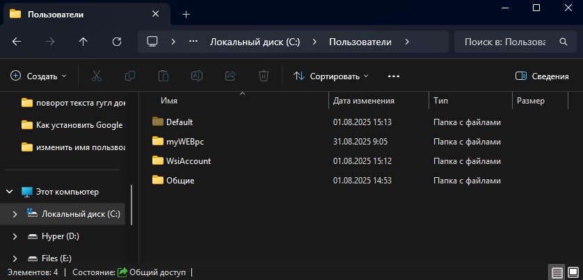 путь C-Users