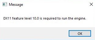 DX11 feature level 10.0 is required to run the engine