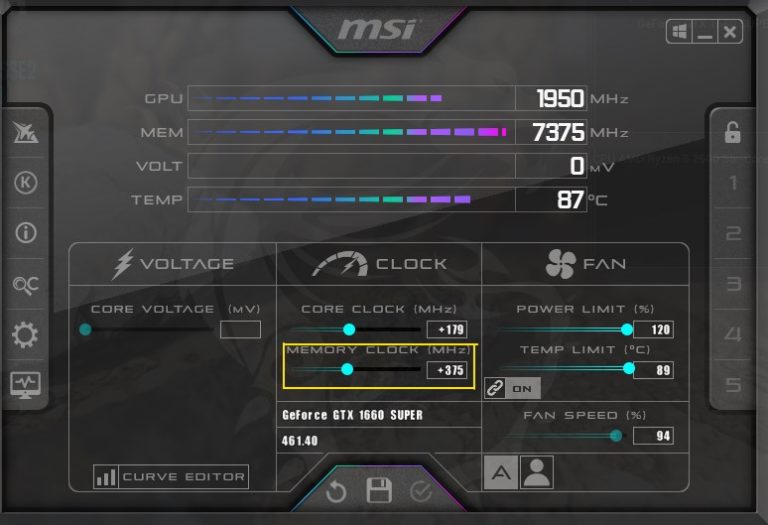 Настройка msi afterburner для игр rx570 8g