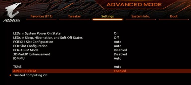 Amd cpu ftpm что это в биосе gigabyte