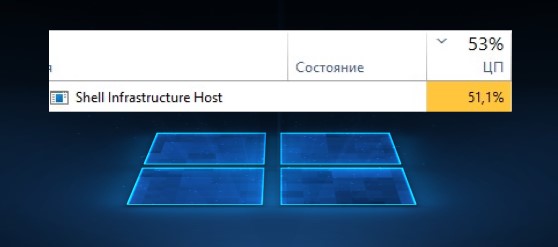 Shell infrastructure host грузит процессор