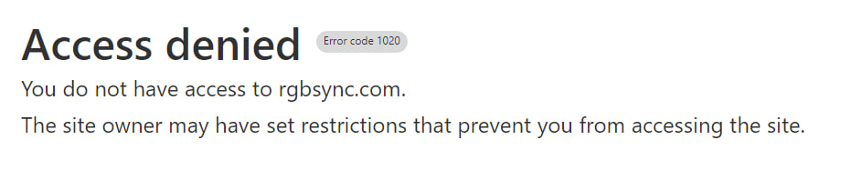 Error code 1020 Access denied