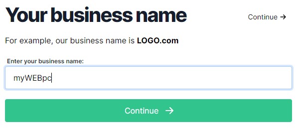 ввести имя компании logo.com