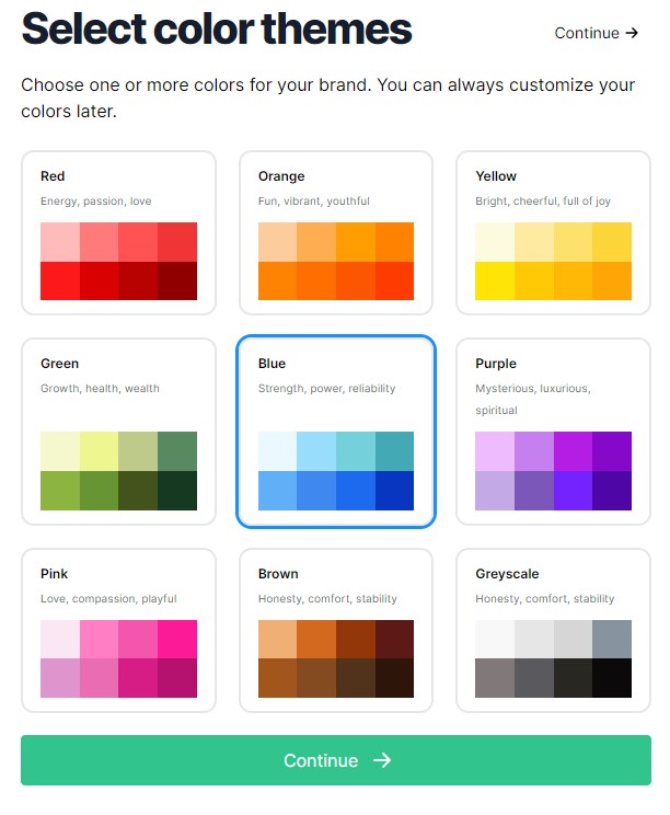 выберите цветовые схемы logo.com
