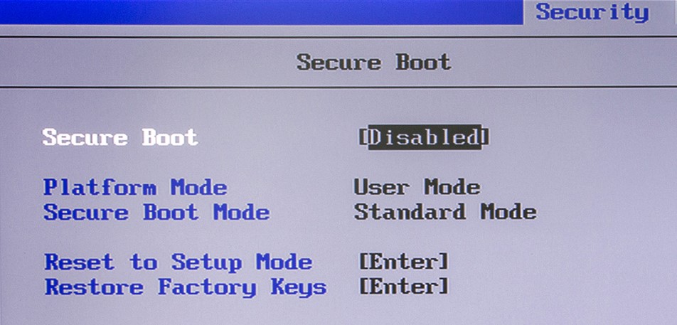 Включить Secure Boot для Lenovo