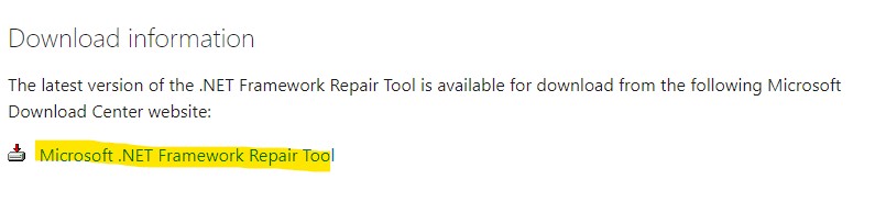 скачать Microsoft NET Framework Repair Tool