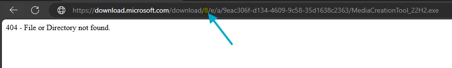 скачать Media Creation Tool при ошибке 404 File or Directory not found