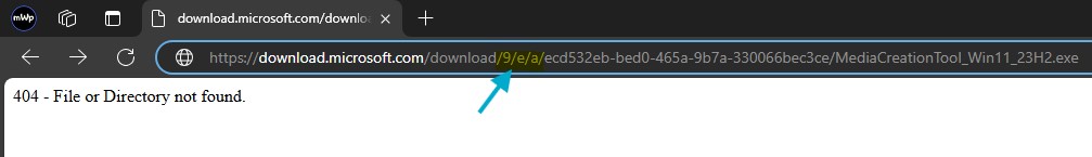 скачать Media Creation Tool win11 при ошибке 404 File or Directory not found