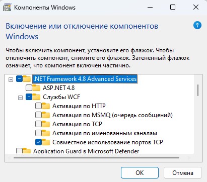 включение NET Framework 4.8 в windows