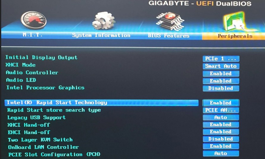 отключить в Bios Intel Rapid Storage Technology