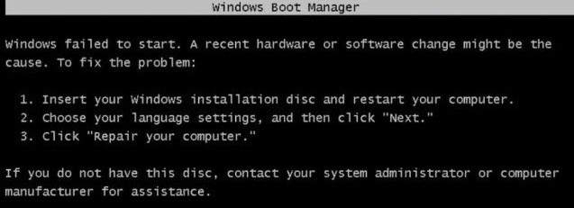 Windows failed to start a recent hardware or software