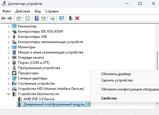 переустановить доверенный платформенный модуль tpm